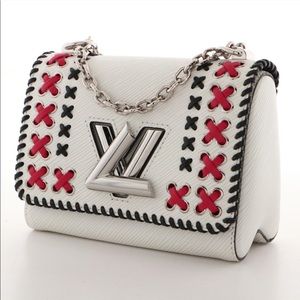 Louis Vuitton White Epi Leather Whipstitch Twist
